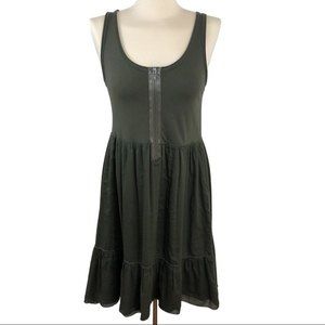 Danza Athleisure Zipper Tank Dress Army Green S